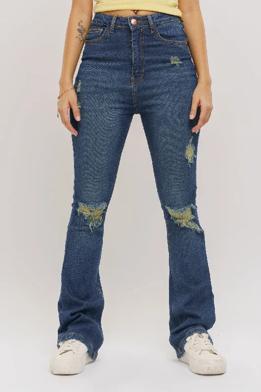 Vintage Blue Stretch Bootcut Jeans