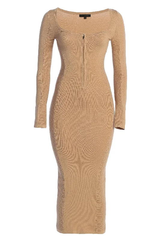 Beige Pollie Midi Dress