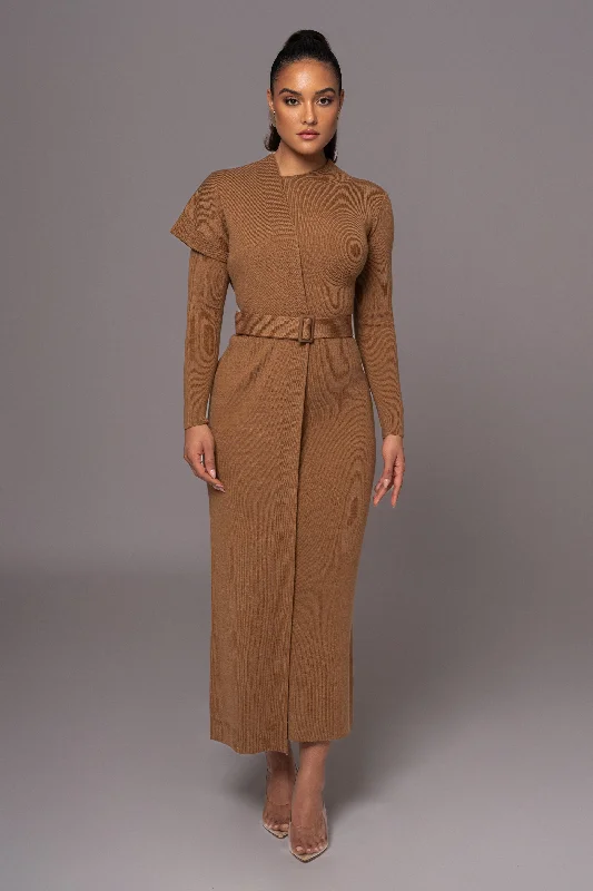 Camel Meant To Be Knit Maxi Dress