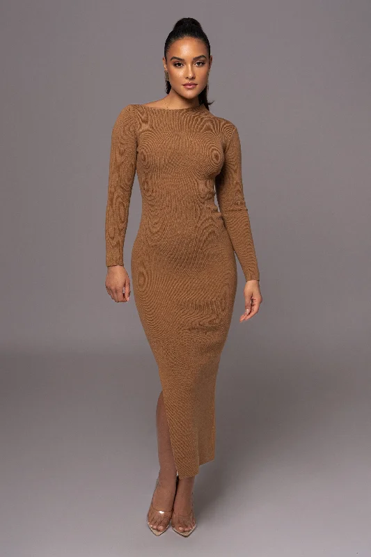 Camel Meant To Be Knit Maxi Dress