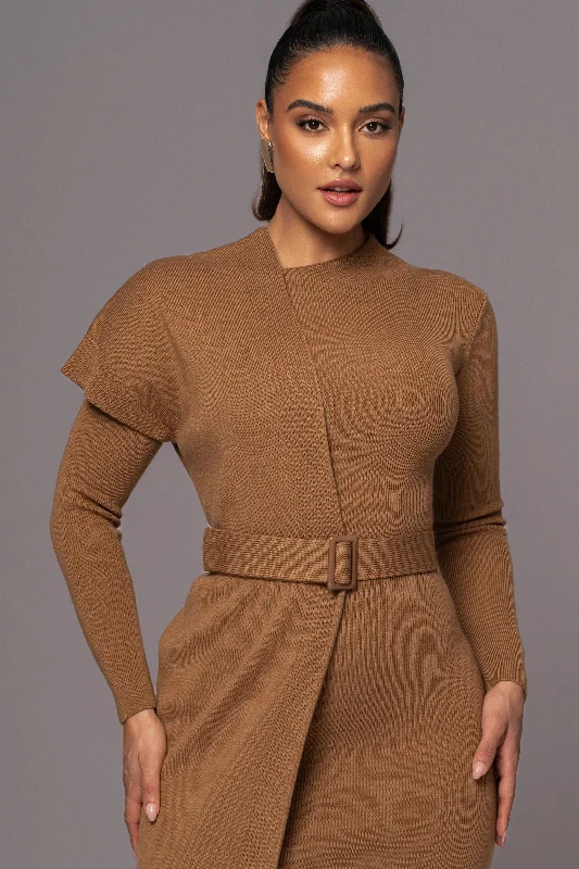 Camel Meant To Be Knit Maxi Dress