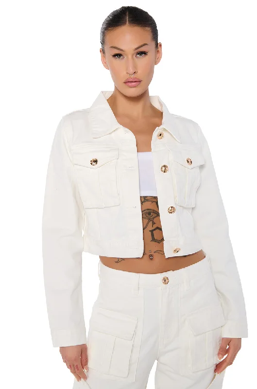 ELEVATED WHITE WASH DENIM UTILITY JACKET