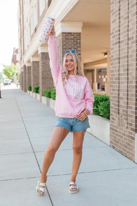 Florida Block Light Pink Oversized Graphic Sweatshirt