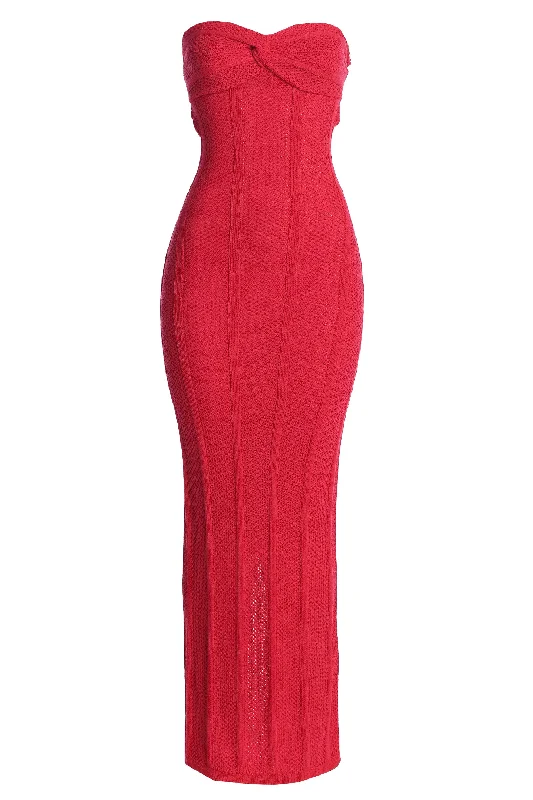 Fuchsia Blanca Strapless Maxi Dress