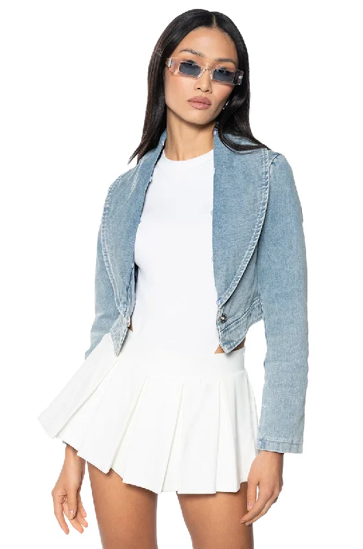 GISELE CROP DENIM BLAZER