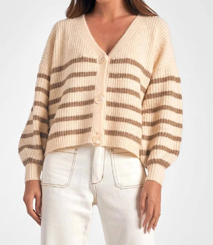 Haven Cardigan In Tan