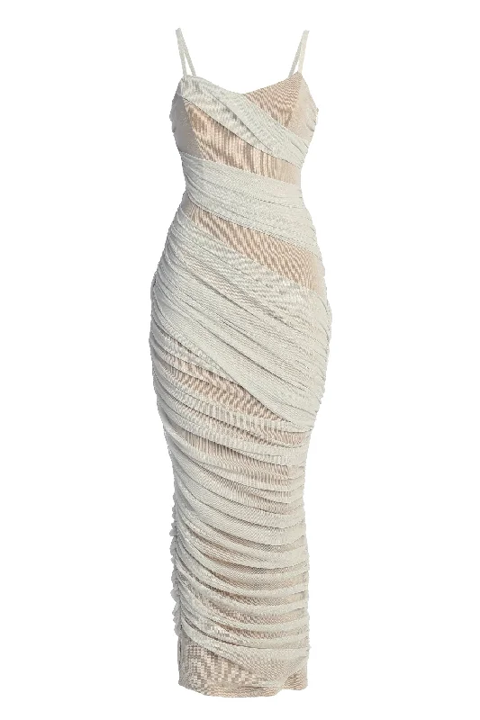 Ivory Catalina Lurex Knit Maxi Dress