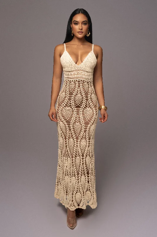 Ivory Great Escape Crochet Maxi Dress