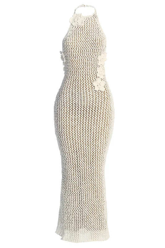 Ivory Paradise Crochet Maxi Dress