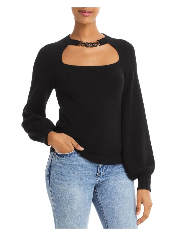 Jett Womens Knit Cut-Out Pullover Sweater