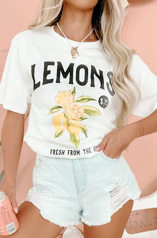 ""Lemons"" Graphic - Multiple Shirt Options (White) - Print On Demand