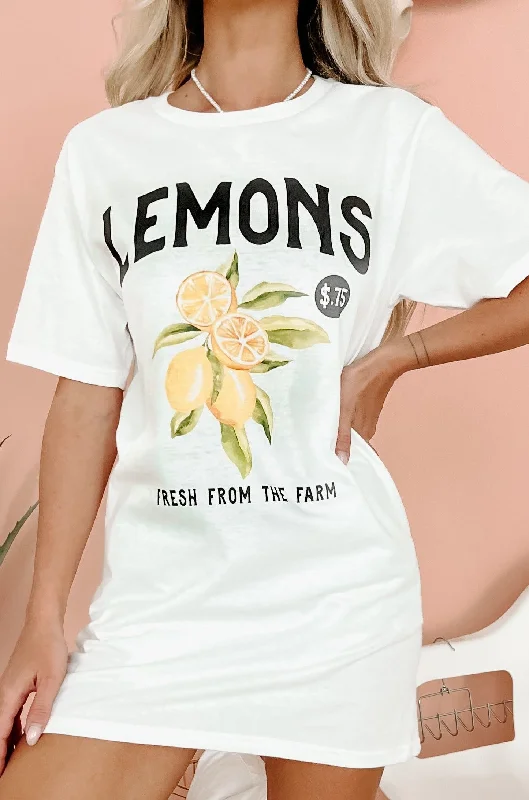 ""Lemons"" Graphic - Multiple Shirt Options (White) - Print On Demand