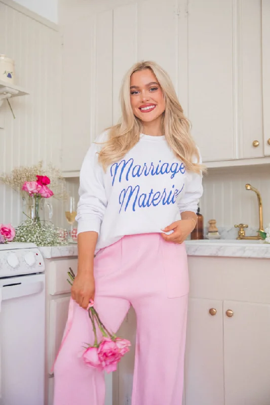 Marriage Material White Oversized Graphic Sweatshirt