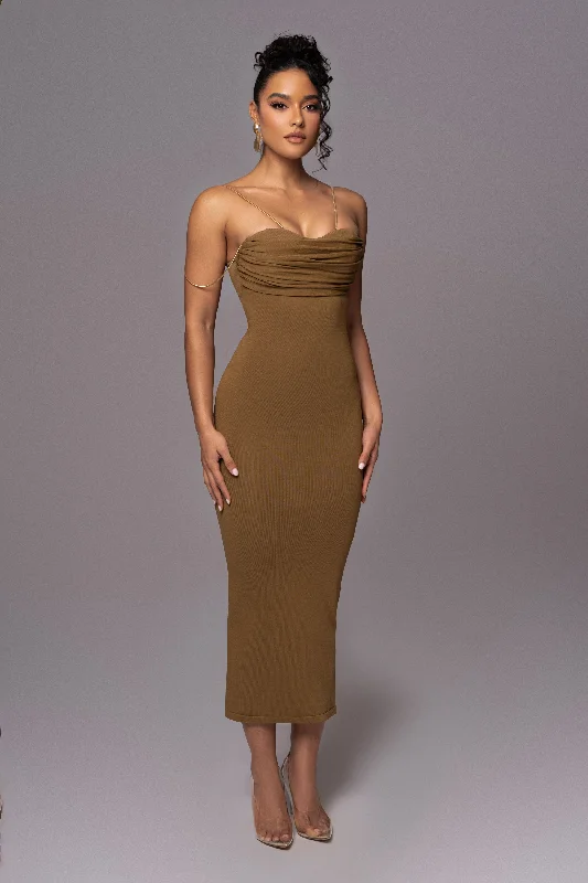 Olive La Lune Drape Midi Dress