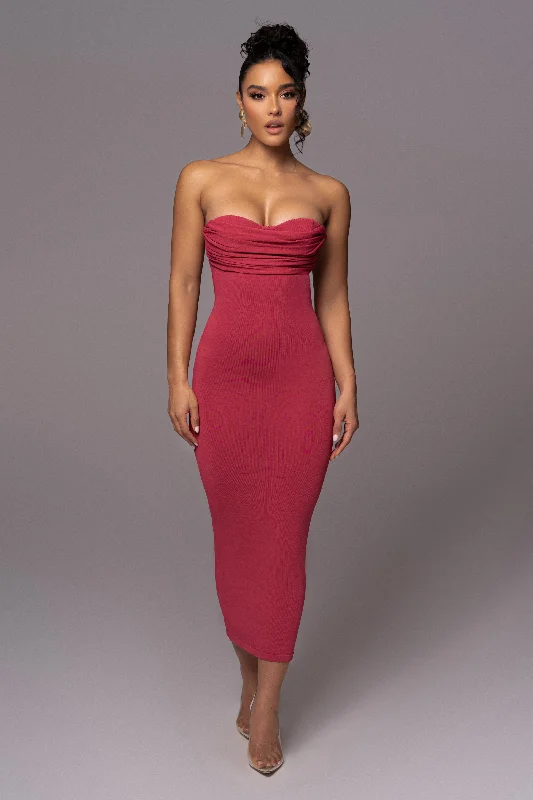 Pink La Lune Drape Midi Dress