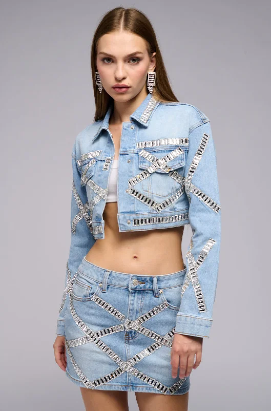 PORTIA EMBELLISHED DENIM JACKET