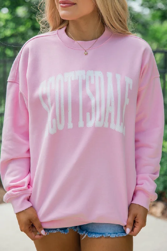 Scottsdale Block Light Pink Oversized Graphic Sweatshirt