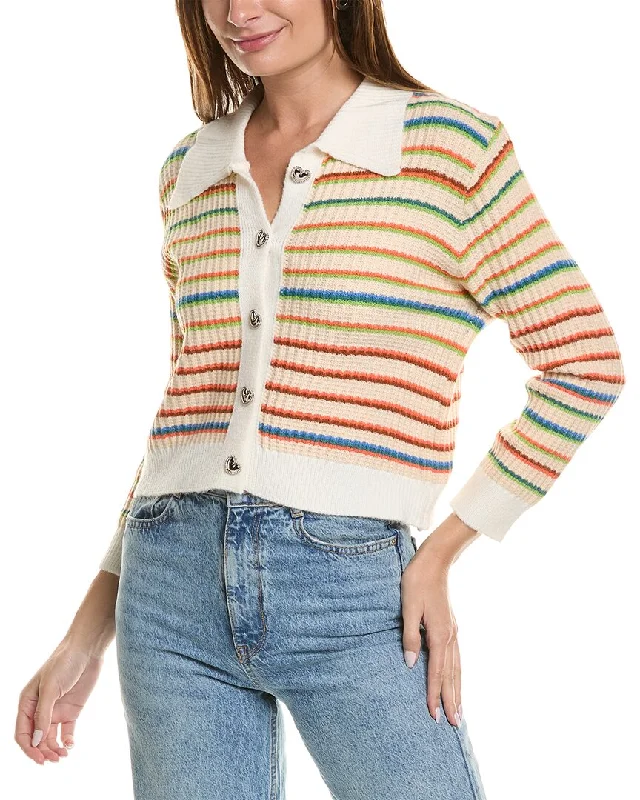 SERENETTE Heart Button Wool-Blend Cardigan