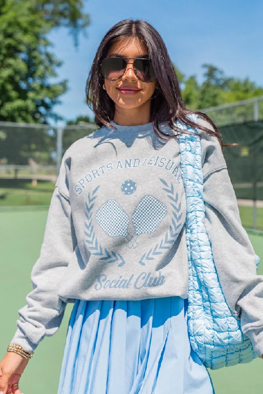 Sports and Leisure Light Grey Oversized Graphic Sweatshirt