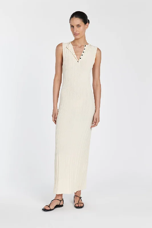 SYLVIA CREAM SLEEVELESS MAXI DRESS