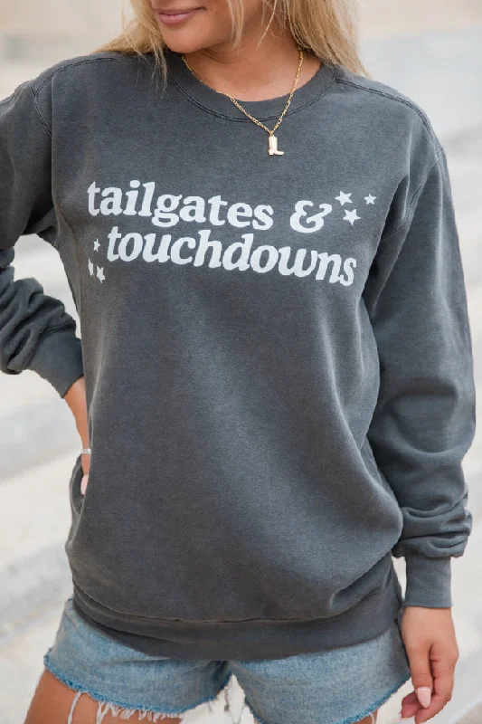 Tailgates and Touchdowns Pepper Comfort Colors Graphic Sweatshirt