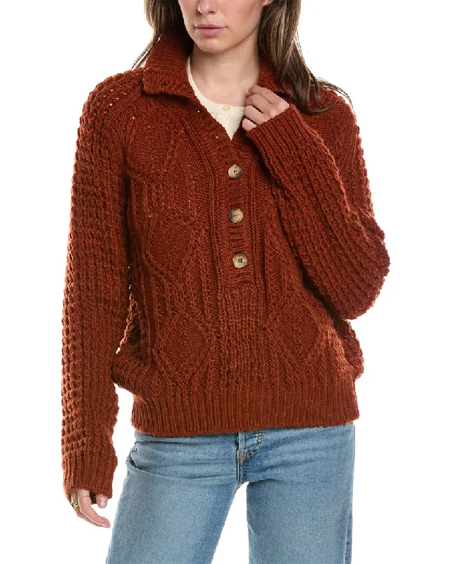 THE GREAT The Cozy Cable Wool & Alpaca-Blend Pullover