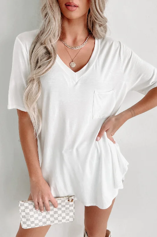 V-Neck Pocket Tee (Ivory)