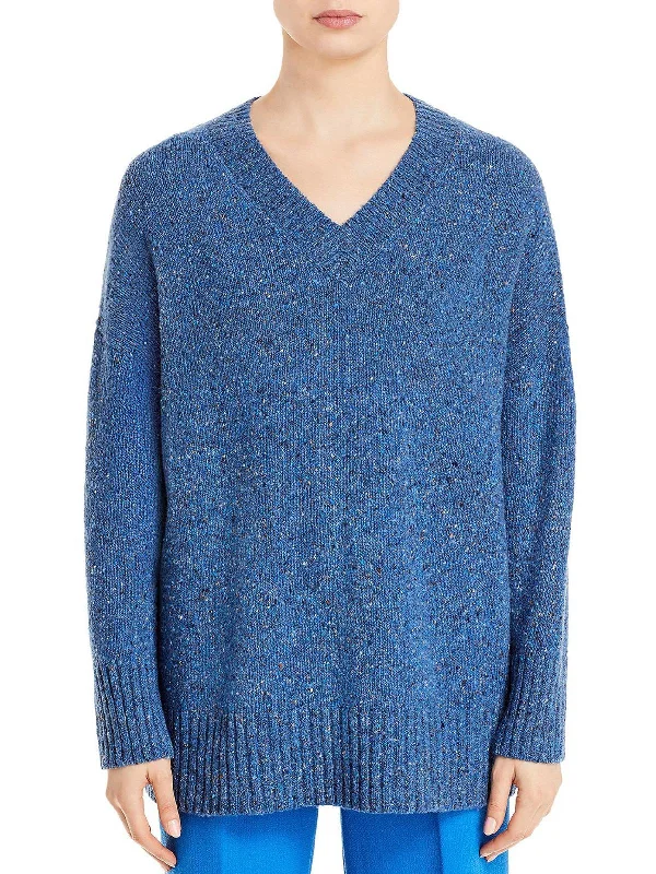 Womens Cashmere V-neck Pullover Sweater