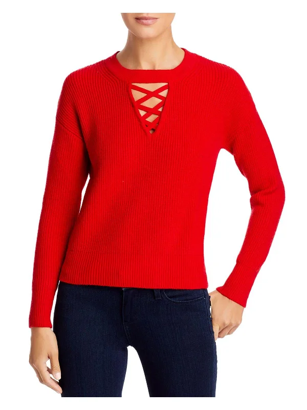 Womens Criss Cross Knit Pullover Sweater