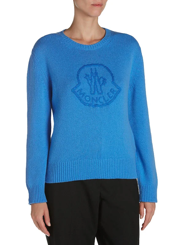 Womens Ribbed Trim  Ribbed Knit Crewneck Sweater