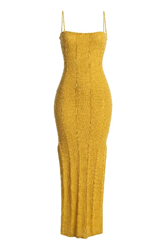 Yellow Cabana Views Crochet Dress