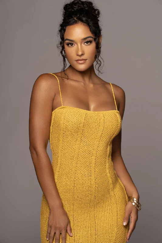 Yellow Cabana Views Crochet Dress