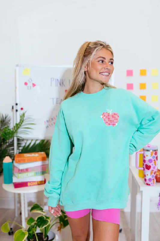 You Make The Whole Class Shimmer Lime Oversized Graphic Sweatshirt