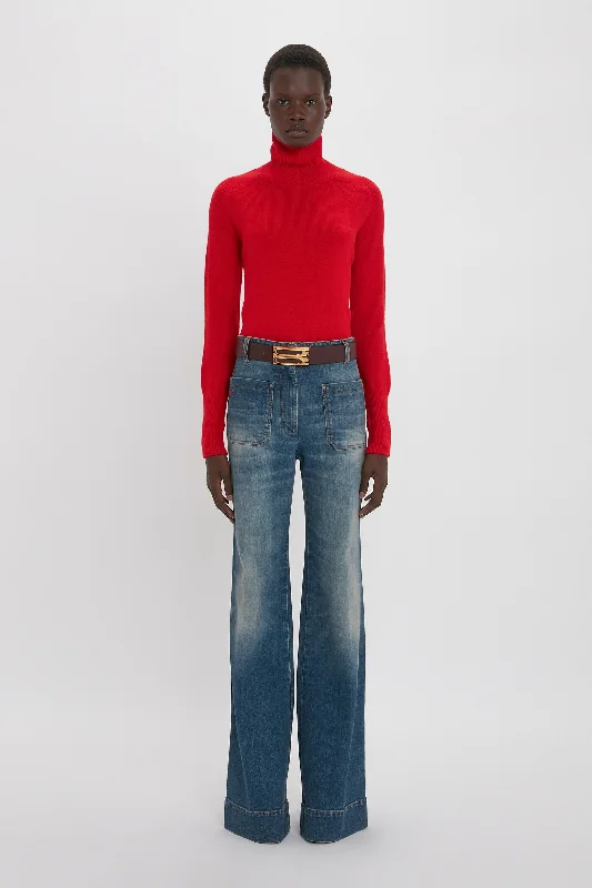 Alina High Waisted Jean In Heavy Vintage Indigo Wash