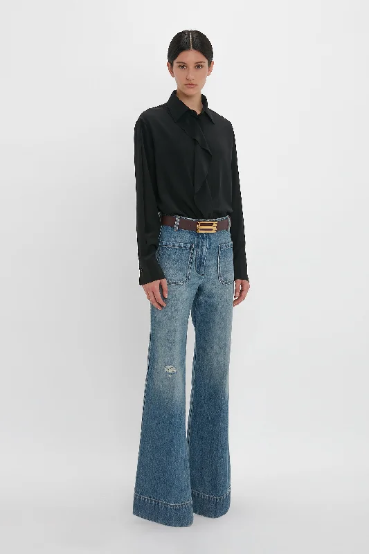 Alina High Waisted Jean In Worn Blue Wash