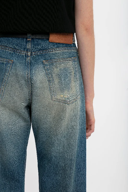 Relaxed Straight Leg Jean In Antique Indigo Wash