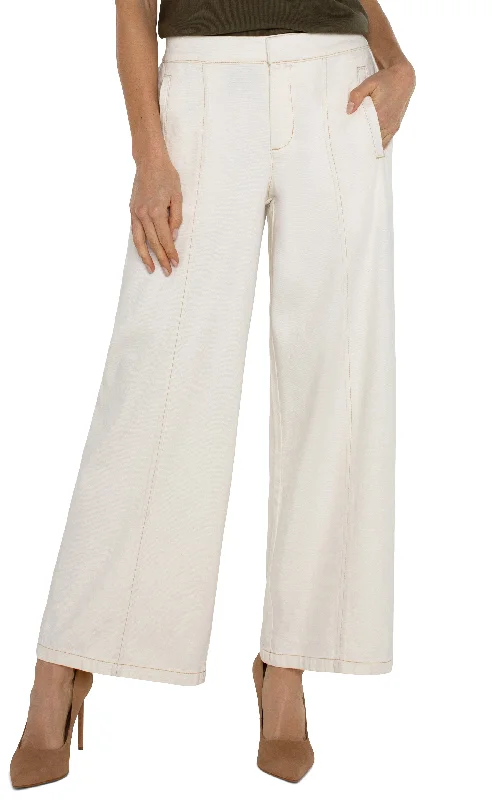 WIDE LEG TROUSER WITH ELASTIC WAISTBAND